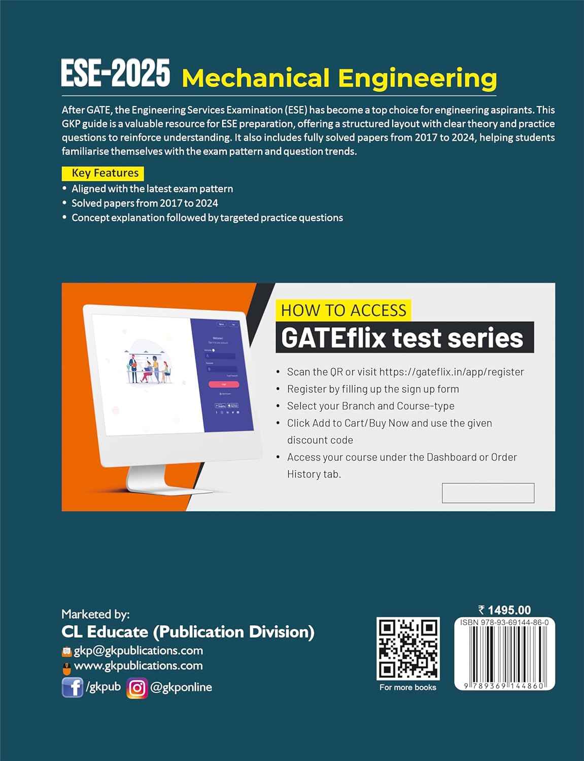 UPSC-ESE 2025: Mechanical Engineering Study Guide | Prelims Exam Paper-2 | Includes Solved Papers 2017-2024 | For GATE-ME, State Engg. Services, UPPSC-AE & Similar