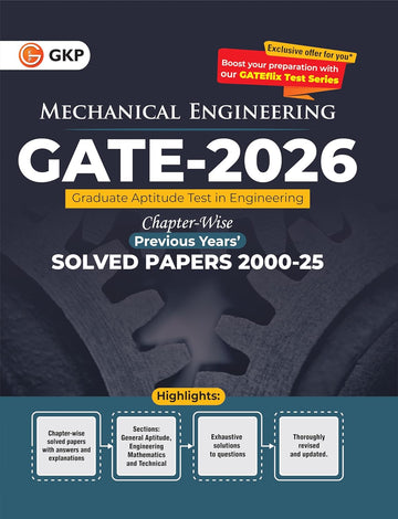 GATE 2026 : Mechanical Engineering 26 Years Chapter-wise Previous Years Solved Papers (2000 to 2025) | Solved Papers with Answer & Explanation