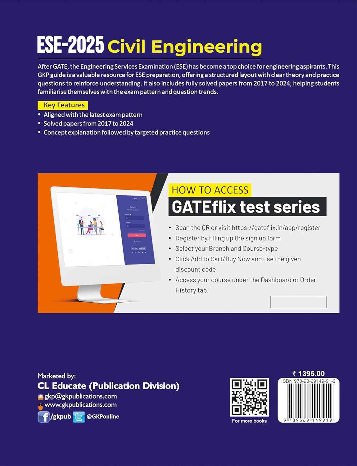 UPSC-ESE 2025: Civil Engineering Study Guide | Prelims Exam Paper-2 | Solved Papers from 2017-2024 | Ideal for State Engg. Services, UPPSC-AE & More