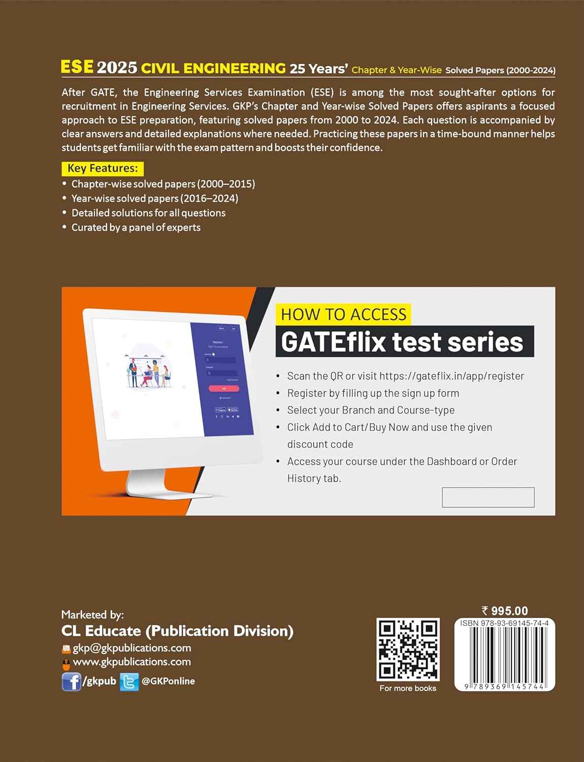 UPSC-ESE 2025: Civil Engineering Solved Papers | 25 Years Chapter & Year Wise Solved Papers 2000–2024 | Perfect for GATE-CE, State Engg. Services, UPPSC AE & More