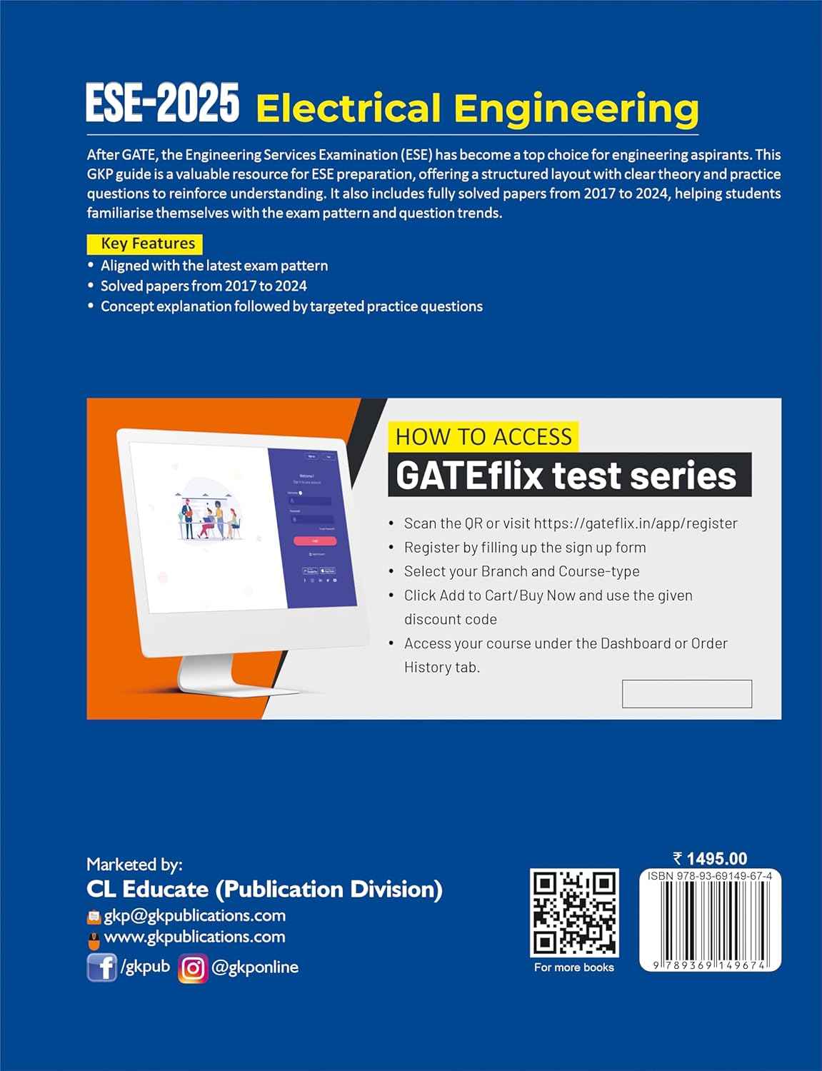UPSC-ESE 2025 : Electrical Engineering Study Guide | Prelims Exam Paper-2 | Includes Solved Papers from 2017-2024 | Ideal for State Engg. Services, UPPSC-AE & More