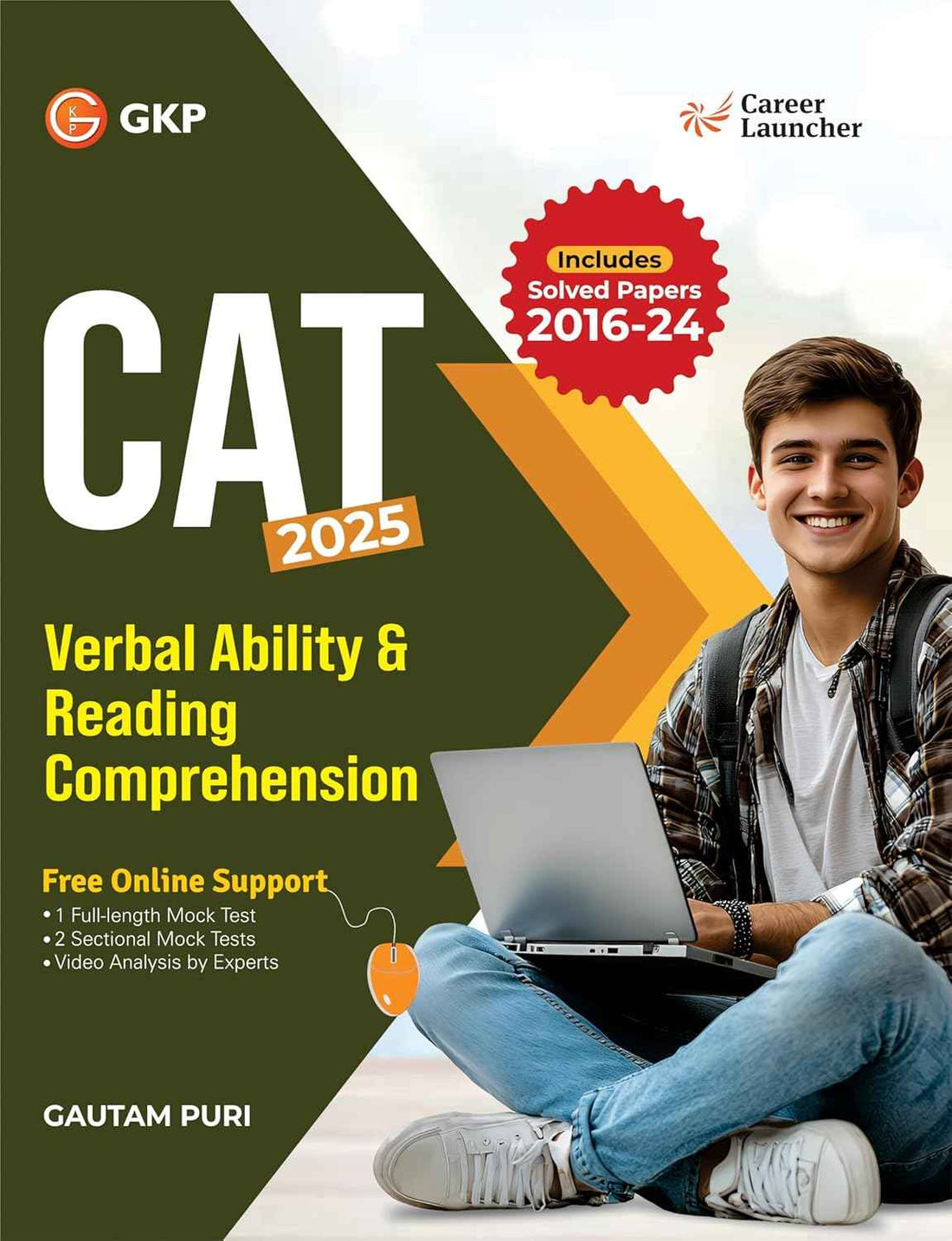 CAT 2025 : Verbal Ability & Reading Comprehension (VARC) Study Guide | Includes Solved CAT Papers (2016-2024) & 5 Sectional Mock Tests