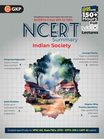 UPSC NCERT 2025 : Indian Society (Class 6 to 12) for Civil Services & State PSC Exams | Chapter-Wise Practice Questions