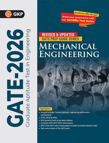 GATE 2026 : Mechanical Engineering - Study Guide | 3750+ MCQs, NTQs, MSQ Question Bank | Includes GATE Solved Papers 2023-25