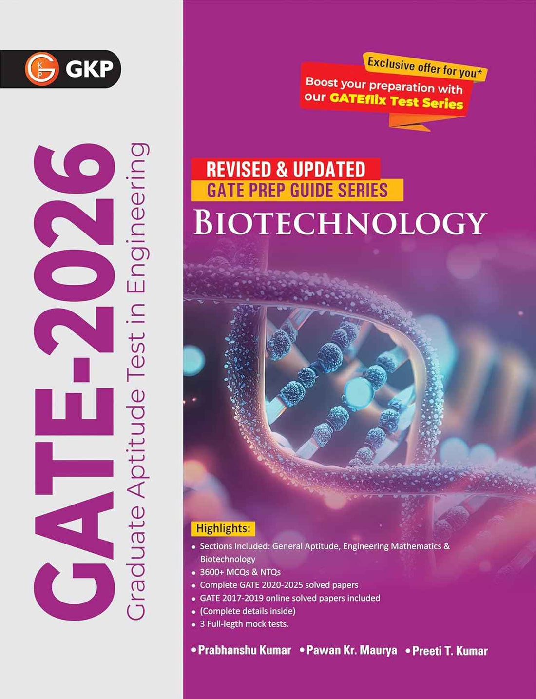 GATE 2026: Biotechnology - Study Guide | Includes 3600+ Practice MCQs & NTQs | Biotechnology Solved Papers 2020-2025 | 3 Full-Length Mock Test | With GateFlix Test Series