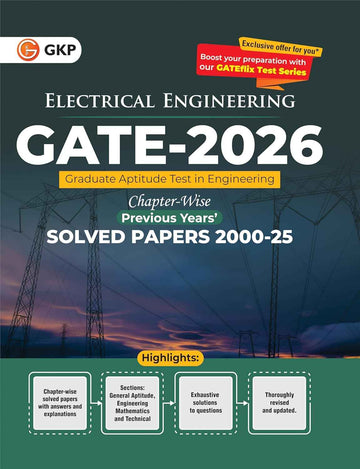 GATE 2026 : Electrical Engineering 26 Years Chapter-wise Previous Years Solved Papers (2000 to 2025) | Solved Papers with Answer & Explanation