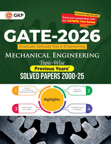 GATE 2026 : Mechanical Engineering Years Topic-wise Previous Years Solved Papers (2000 to 2025) | Solved Papers with Answer & Explanation