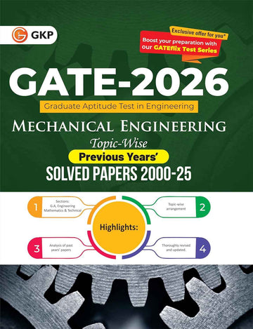 GATE 2026 : Mechanical Engineering Years Topic-wise Previous Years Solved Papers (2000 to 2025) | Solved Papers with Answer & Explanation