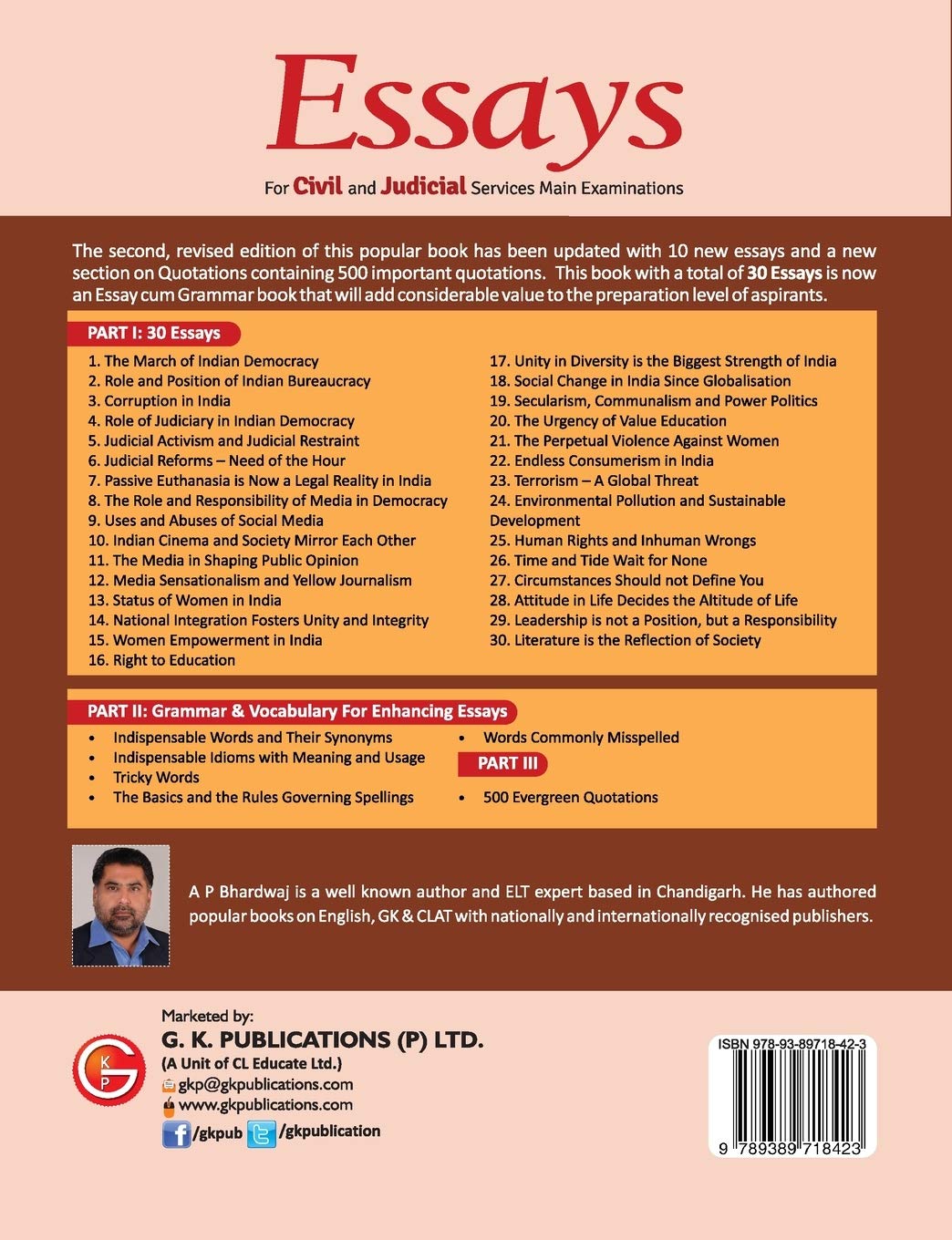 UPSC: Essays for Civil and Judicial Services | For UPSC & State Civil Services Mains Exam | 2nd Edition | By AP Bhardwaj