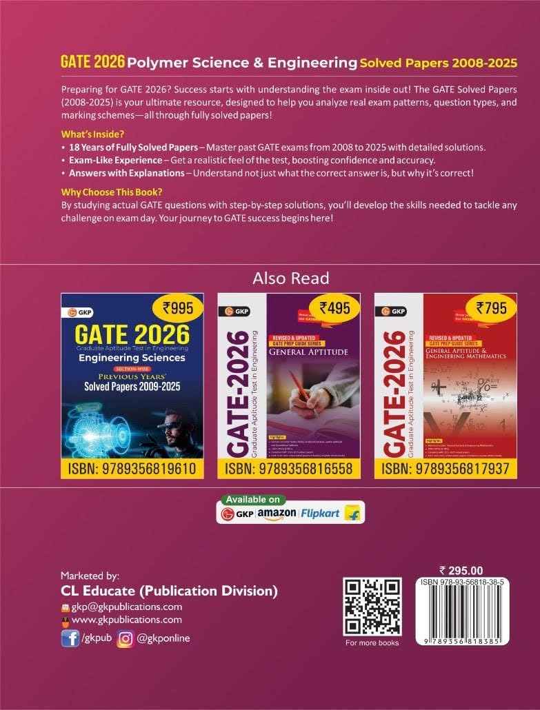 GKP GATE 2026 : Polymer Science & Engineering - Solved Papers (2008-2025)
