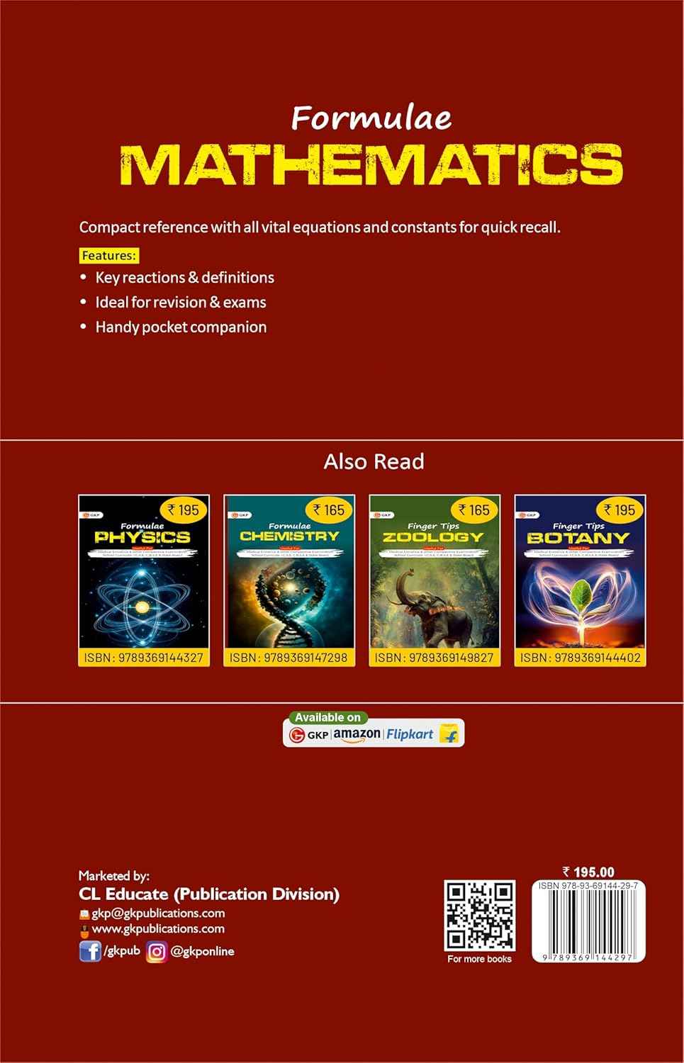 GKP Formulae Mathematics : A Compendium of Formulae, Definitions and Equations