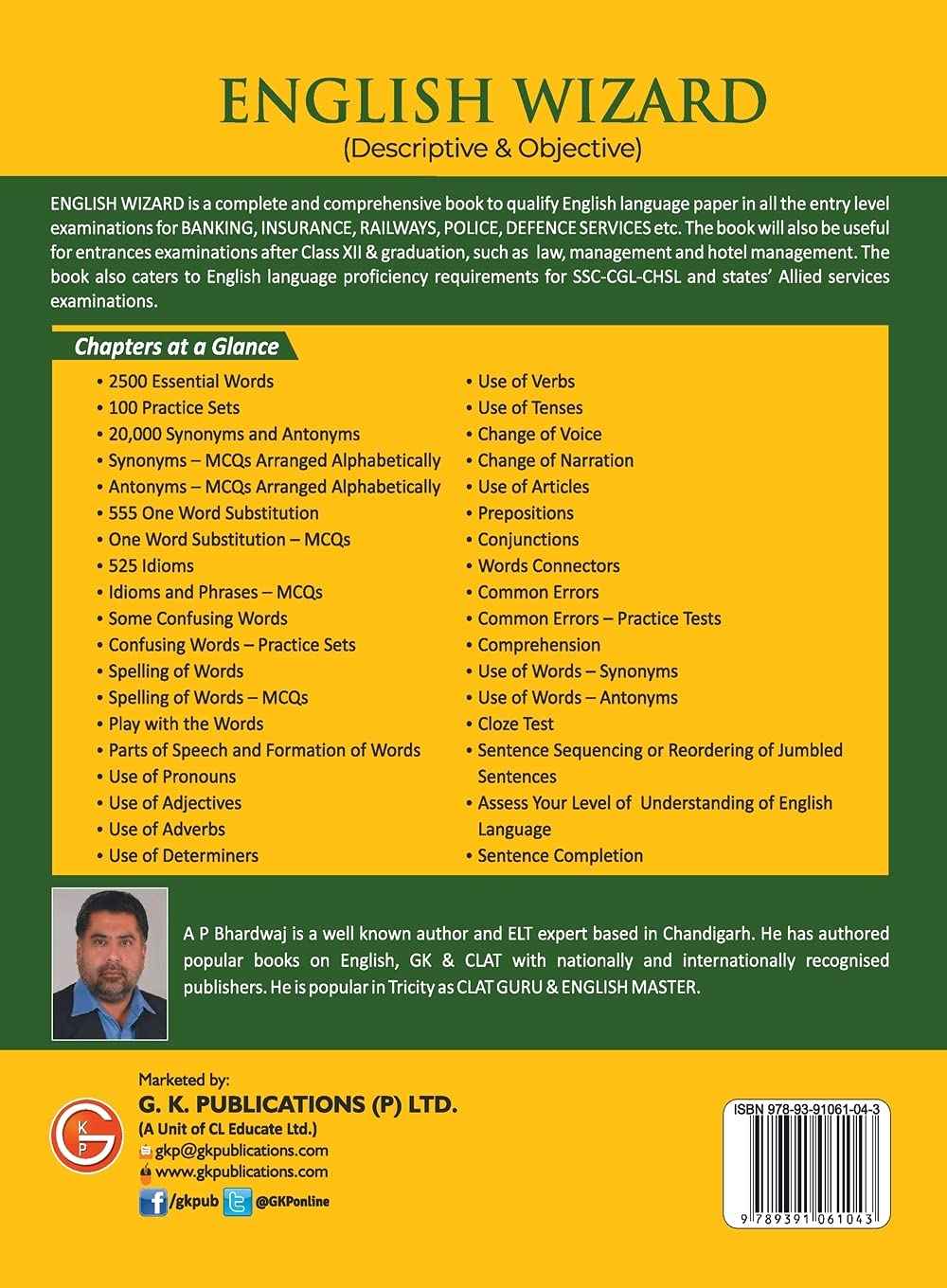 English Wizard (Descriptive & Objective) by by AP Bhardwaj | For Banking, Insurance, Railways, Police, Defence, SSC CGL, CTET, NTPC, Law Entrance and other Competitive Exams