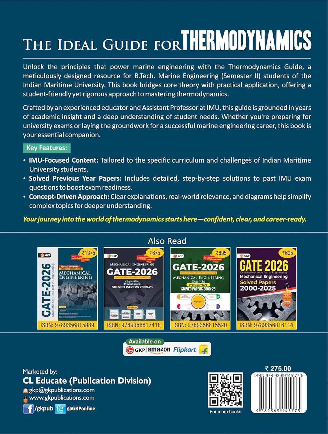 Thermodynamics Guide for IMU B.Tech Marine Engineering Semester 2 | Concept-Focused Textbook with Solved IMU Question Papers | By Pankaj Sharma