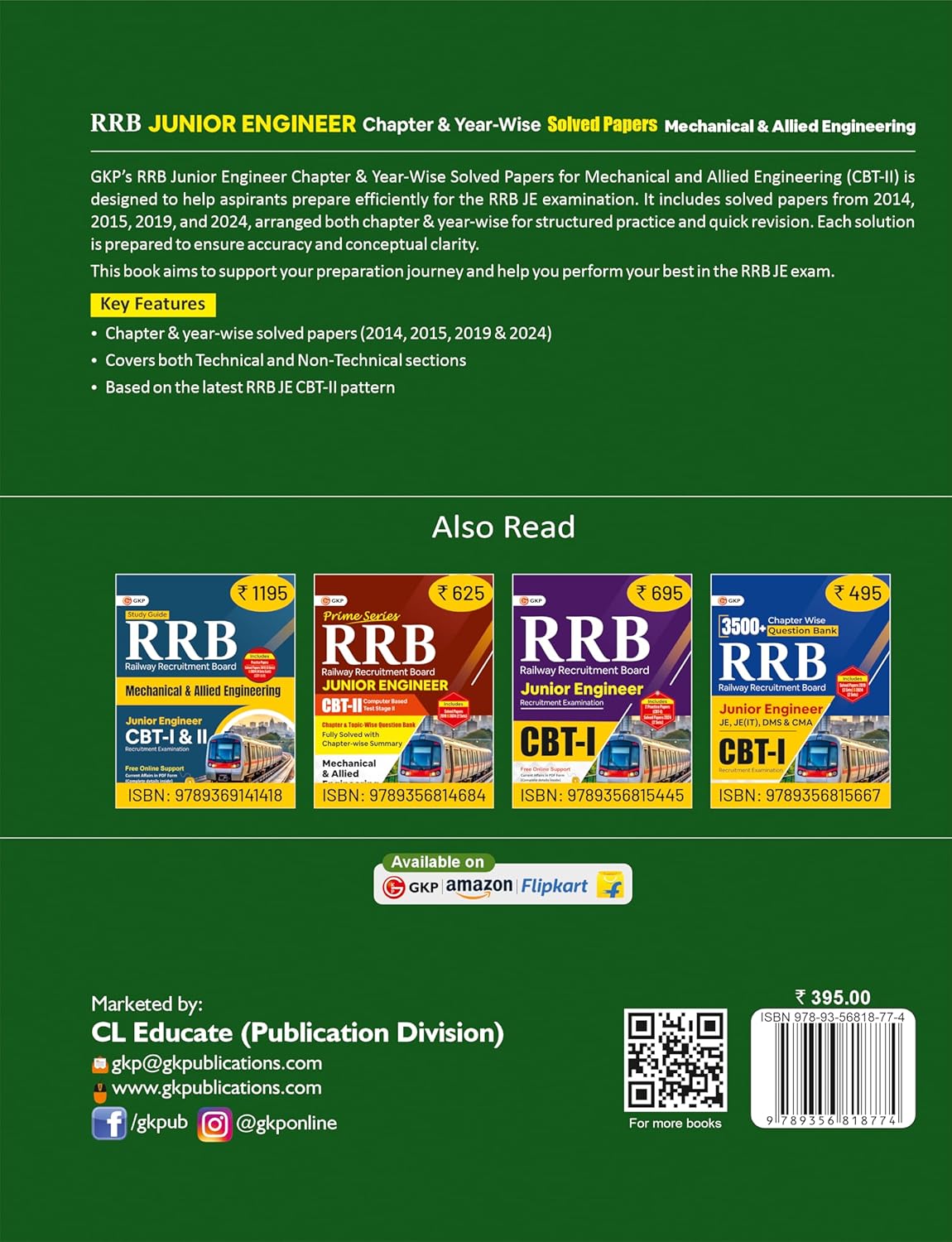 RRB JE 2025-26 : Junior Engineer CBT II – Mechanical & Allied Engineering | Chapter-Wise & Year-Wise Solved Papers (2014, 2015, 2019 & 2024) | 33 Sets