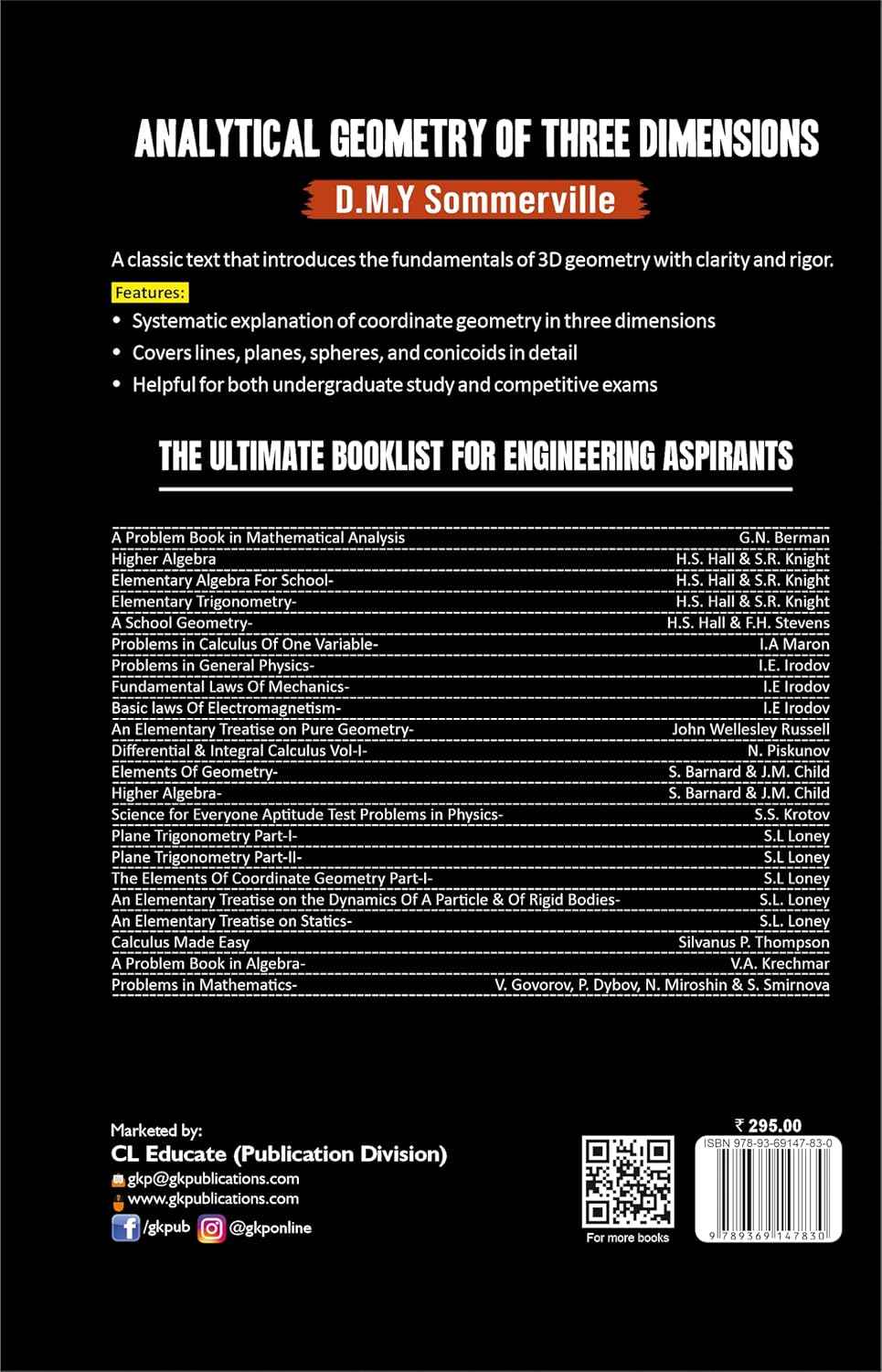 GKP Analytical Geometry of Three Dimensions