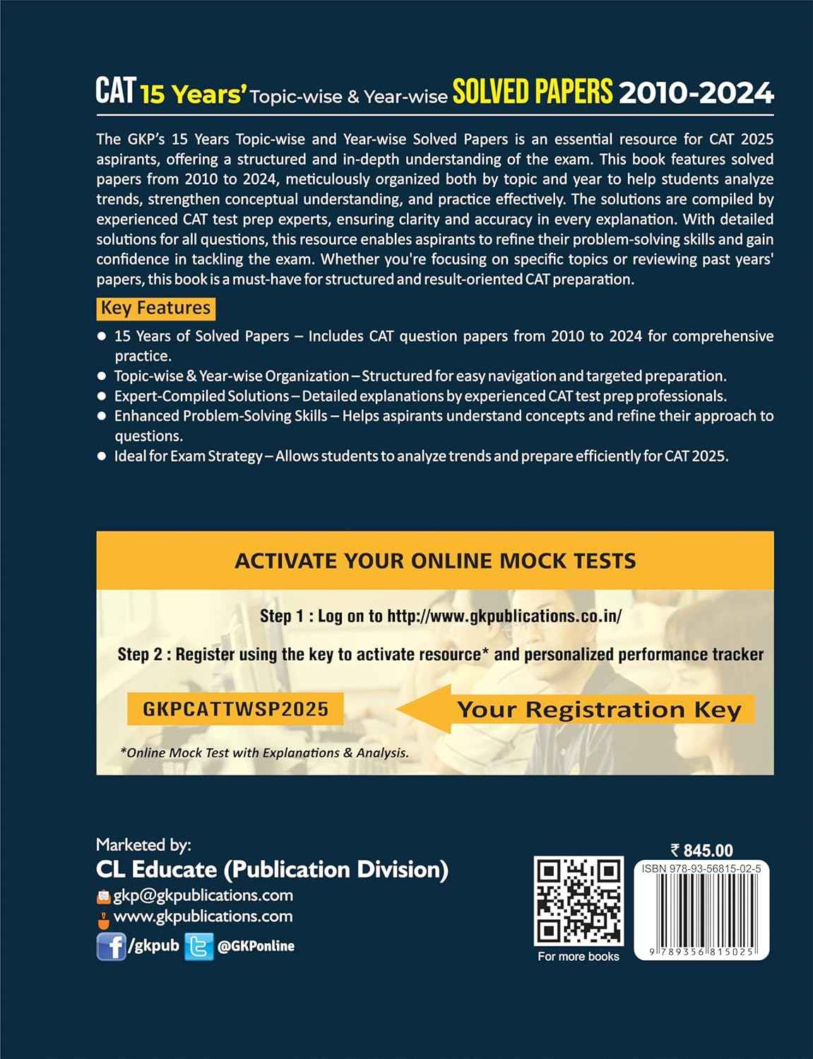 CAT 2025 : Solved Papers - 15 Years Topic-Wise & Year-Wise (2010-2024) |  VARC, DILR & QA | Include 3 Mock Tests
