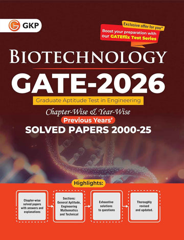 GKP GATE 2026 Biotechnology - 26 Years Chapter-wise & Year-wise Solved Papers (2000-2025)