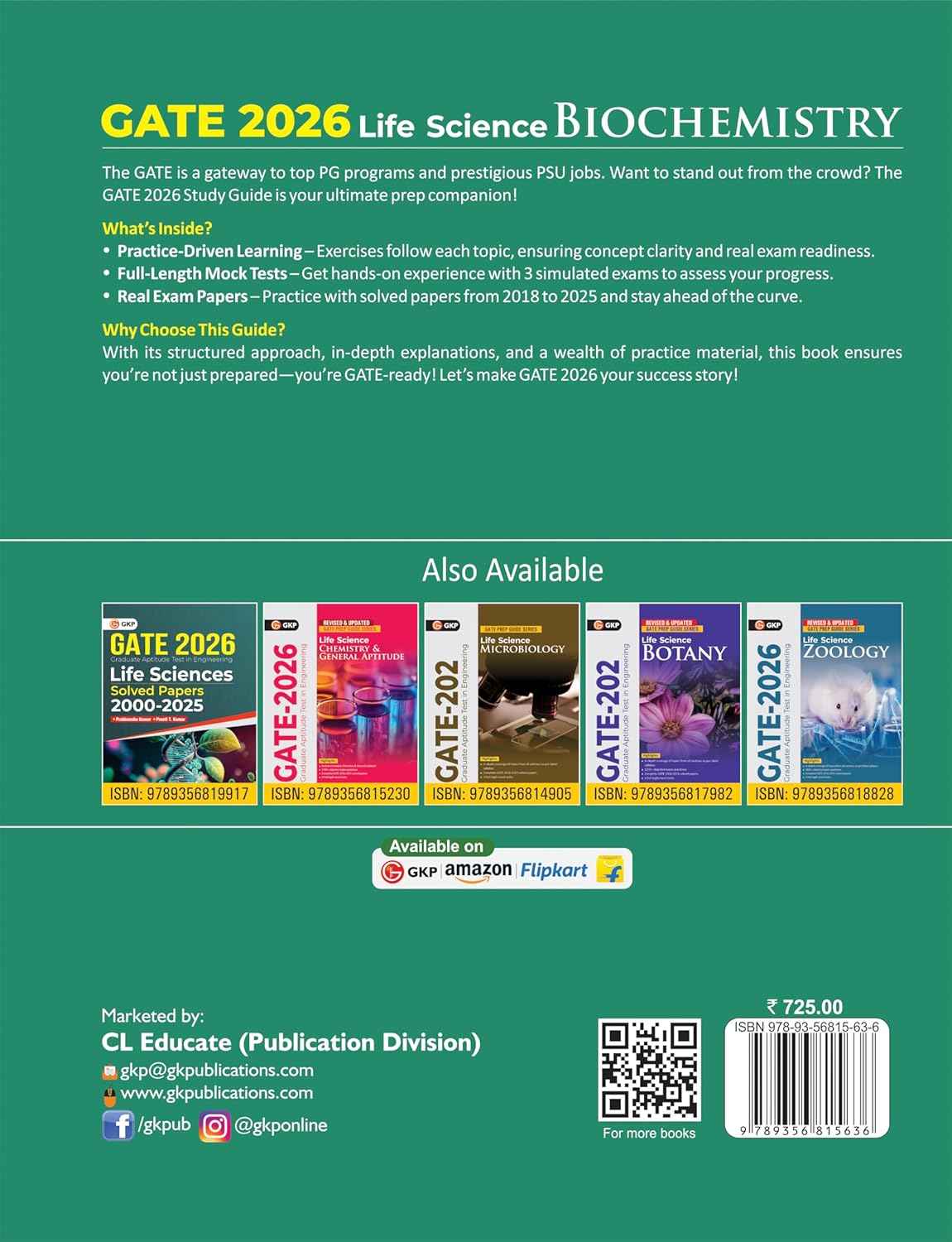 GATE 2026: Biochemistry (Life Science) Study Guide | By Er. Preeti T. Kumar & Dr. Prabhanshu Kumar & Dr. Pawan Kr. Maurya | Includes 1000+ MCQs & NTQs | Solved Papers (2018-2025) | 3 Full-Length Mock Test | GATE Prep Guide