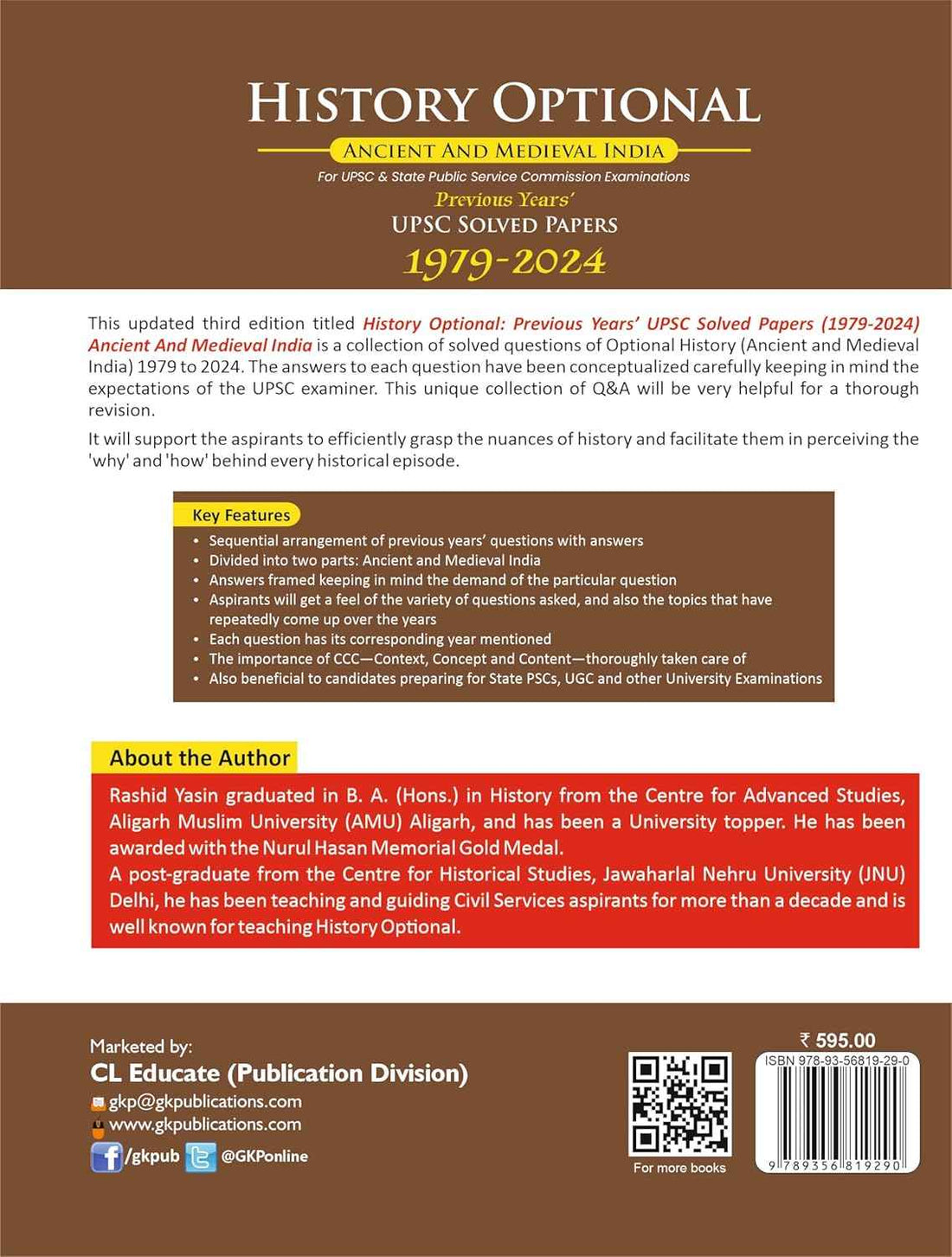GKP History Optional 2025| Ancient & Medieval India| UPSC Mains Solved Papers 1979–2024 | 3rd Edition | For IAS, State PSC & UGC and other University Exams