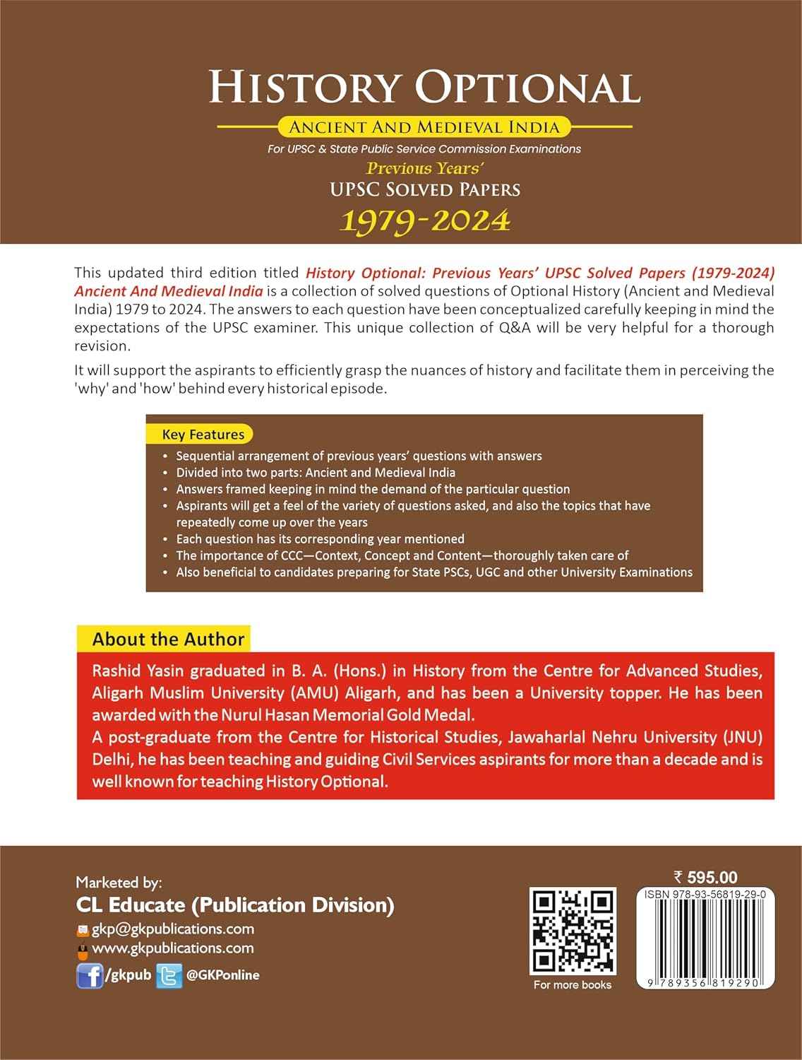 GKP History Optional 2025| Ancient & Medieval India| UPSC Mains Solved Papers 1979–2024 | 3rd Edition | For IAS, State PSC & UGC and other University Exams