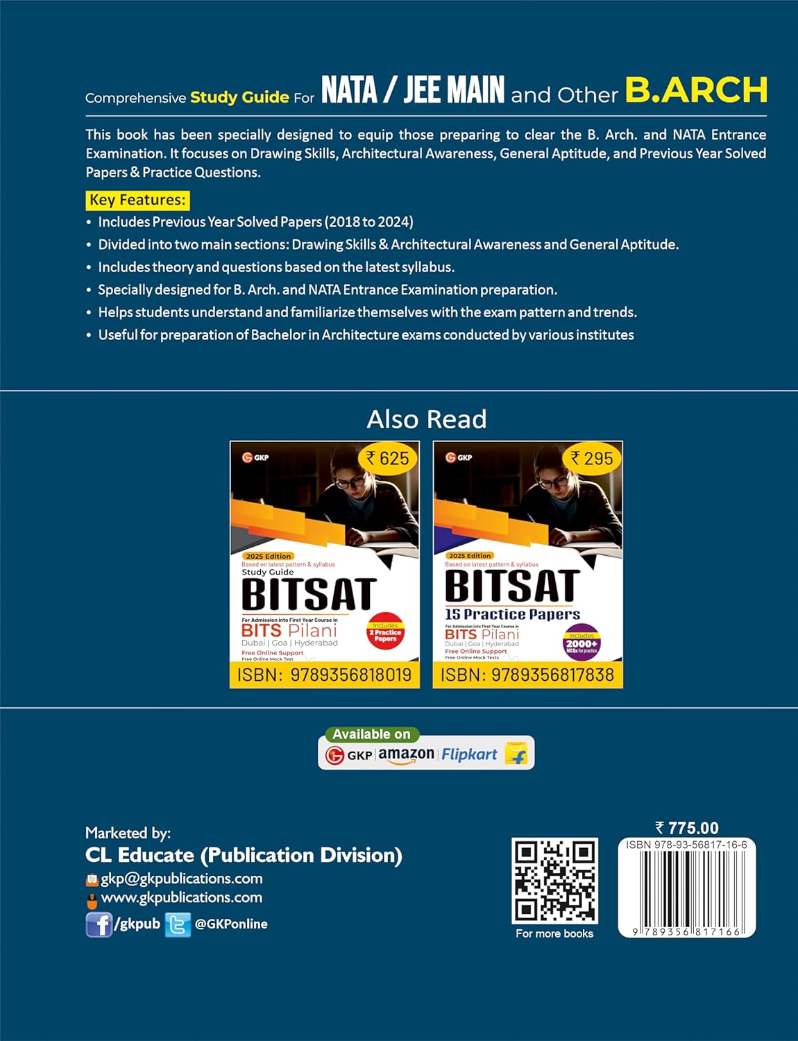NATA 2025 : B.Arch | JEE Main Entrance Study Guide by Ar. Jinisha Jain | Includes Previous Year Solved Papers (2018 to 2024)