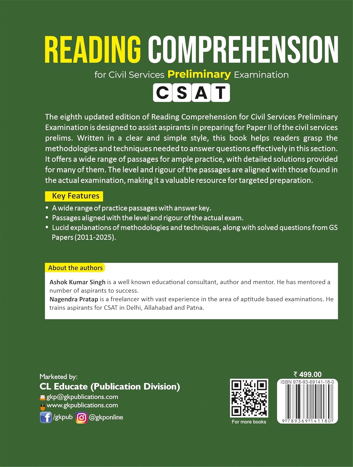 UPSC 2026: GS Paper-2 (CSAT) - Reading Comprehension | Includes Past 15 Years Solved Questions | 8th Edition | By Ashok Kumar Singh & Nagendra Pratap