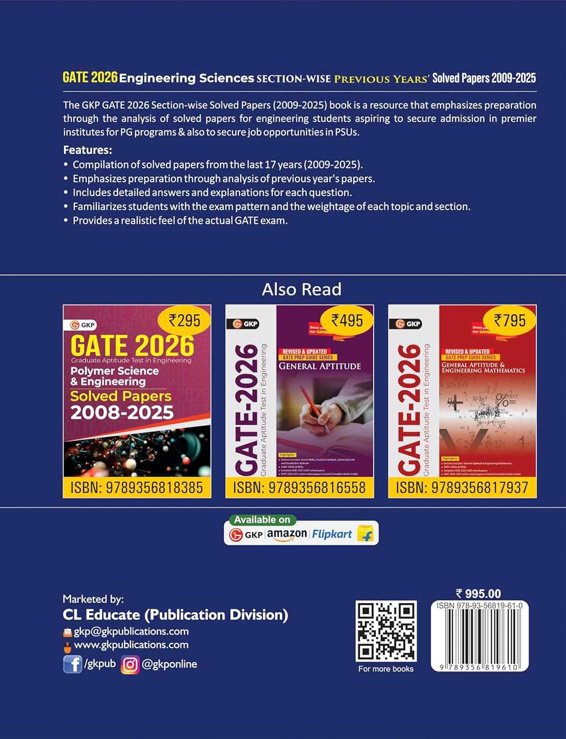 GATE 2026 : Engineering Sciences - Previous Years' Solved Papers 2009-2025 (Section-Wise)