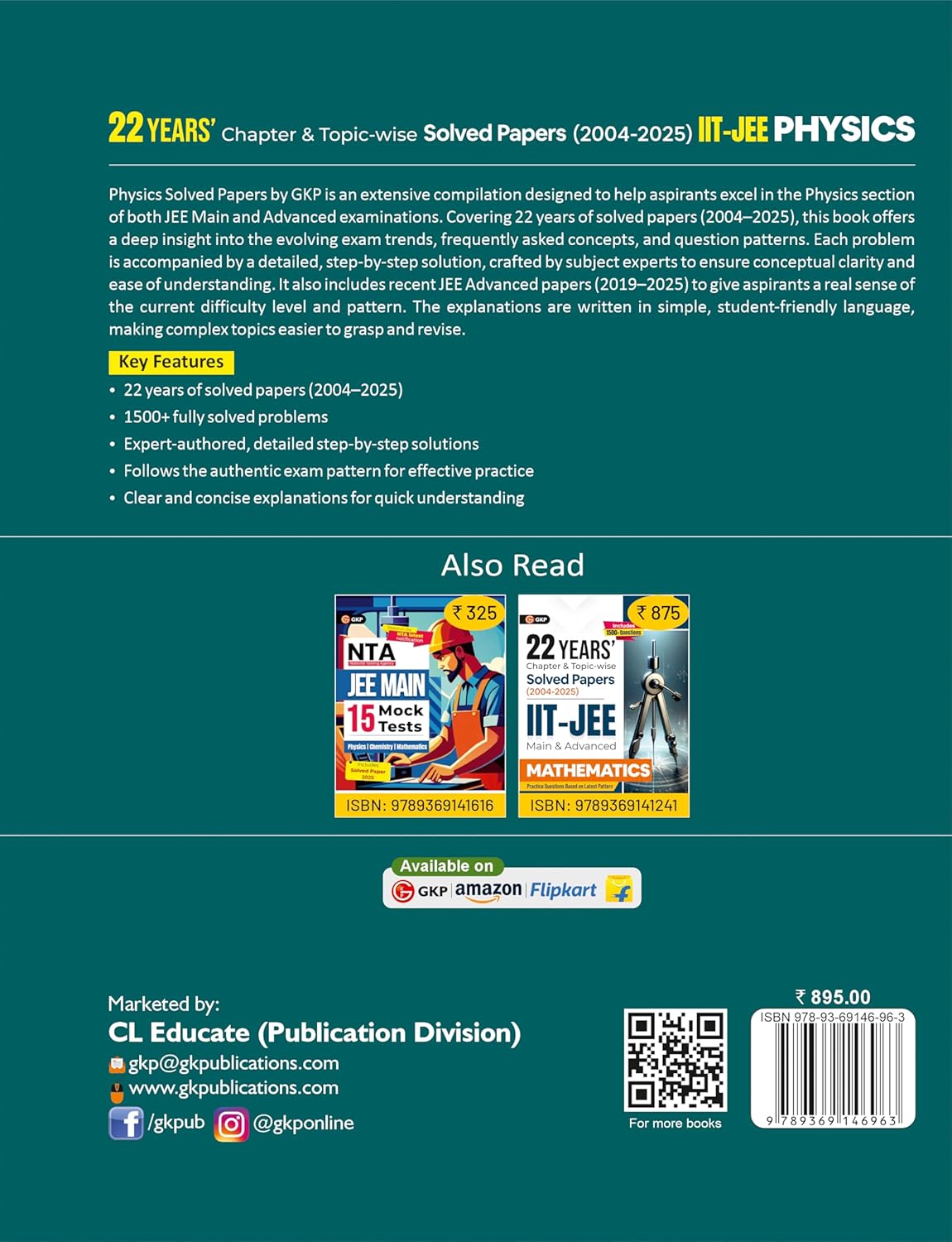 IIT JEE 2026 : Physics (Main & Advanced) - 22 Years' Chapter wise & Topic wise Solved Papers 2004-2025