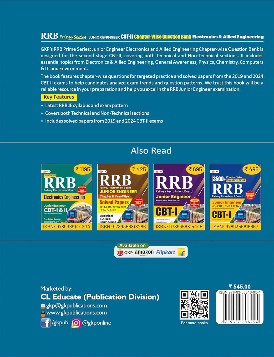 RRB JE 2025–26 Question Bank – CBT-II Chapter-wise for Junior Engineer | Electronics & Allied Engineering | Covers Technical & Non-Technical Sections | 2019 & 2024 Solved Papers | Prime Series