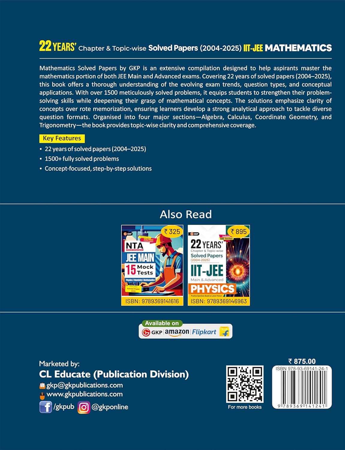 IIT JEE 2026 : Mathematics (Main & Advanced) - 22 Years' Chapter wise & Topic wise Solved Papers 2004-2025