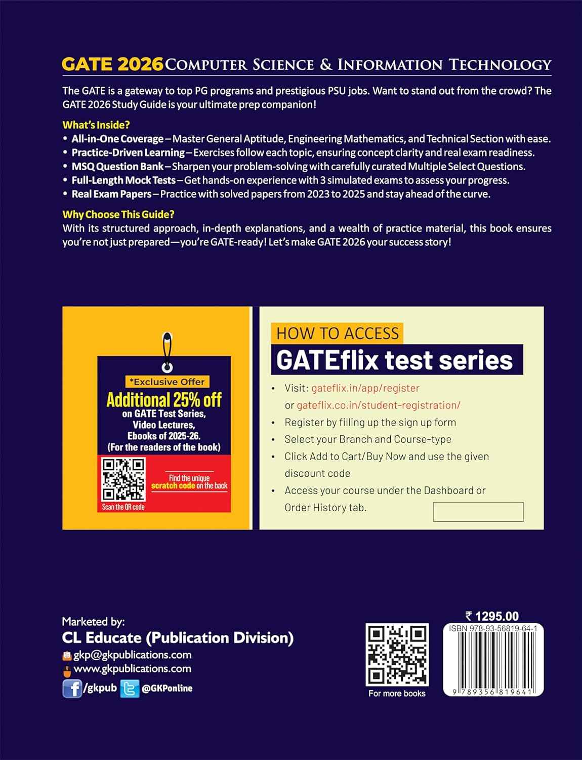 GATE 2026 : Computer Science & Information Technology – Study Guide | 3100+ MCQs & NTQs | Inside Solved Paper 2023-2025 | MSQ Question Bank | GATE Prep Guide