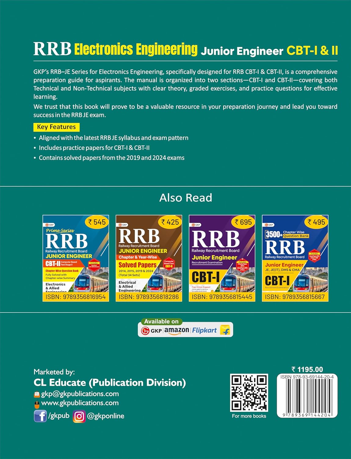 RRB JE 2025–26 Electronics Engineering Guide | CBT-I (Non-Technical) & CBT-II (Technical) | Practice Papers + 2019 & 2024 Solved Exams