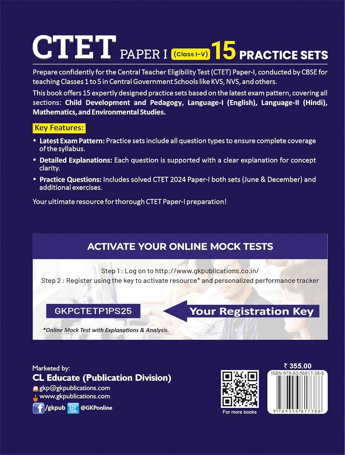 CTET 2025 : 15 Practice Sets - Paper-1 (Class I-V) | Central Teacher Eligibility Test | Child Development & Pedagogy, English, Hindi, Environmental Studies, Mathematics | Includes CTET 2024 Solved Paper