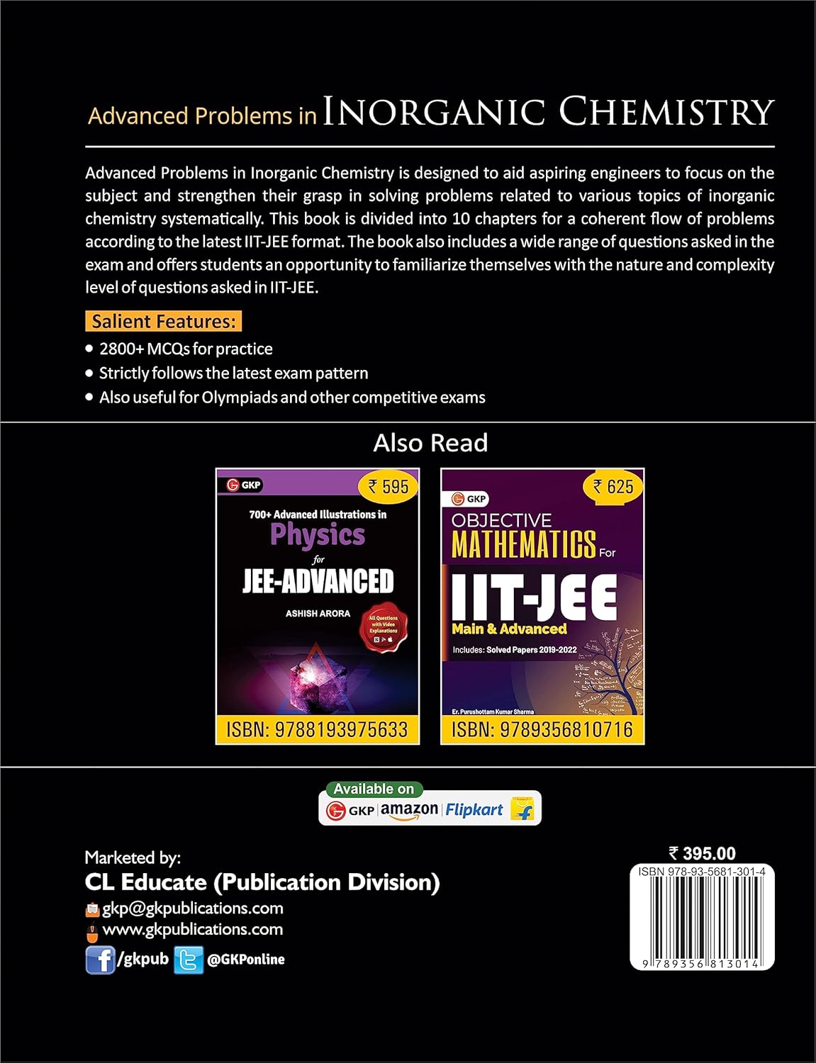 IIT-JEE: Advanced Problems in Inorganic Chemistry | Includes 2800+ MCQs for Practice | By Ramashish Paul | Ideal for IIT-JEE, Olympiads & Other Competitive Exams