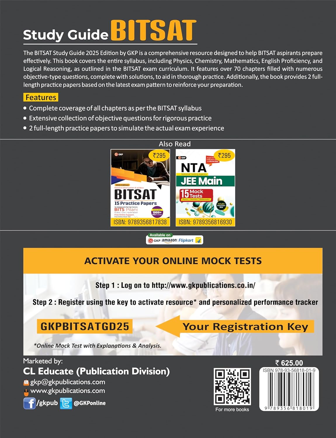 BITSAT 2025: Study Guide for Admission into 1st Year Course in BITS Pilani (Goa, Dubai & Hyderabad) | Includes 2 Full Length Practice Papers | By Career Launcher | BITSAT Exam Prep