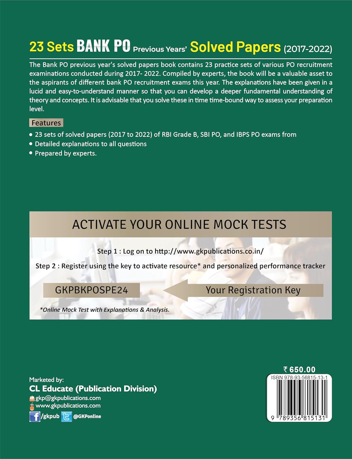 Bank-PO: 23 Practice Sets for RBI Grade-B, SBI-PO, IBPS-PO | Includes Previous Years Solved Papers (2017-2022) | Banking Exam Prep