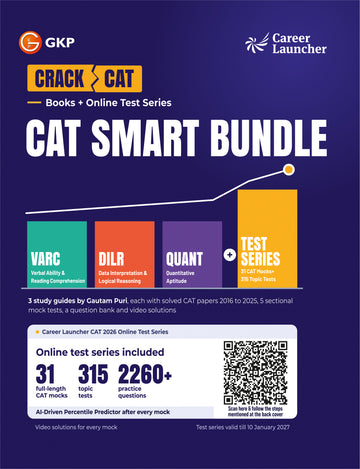 CAT SMART BUNDLE 2026 : Online Test Series + VARC, DILR & Quant Set of 3 Study Guide Combo by Gautam Puri | 2260+ Practice Questions, 31 Mock Tests & AI-Driven Percentile Predictor | Career Launcher