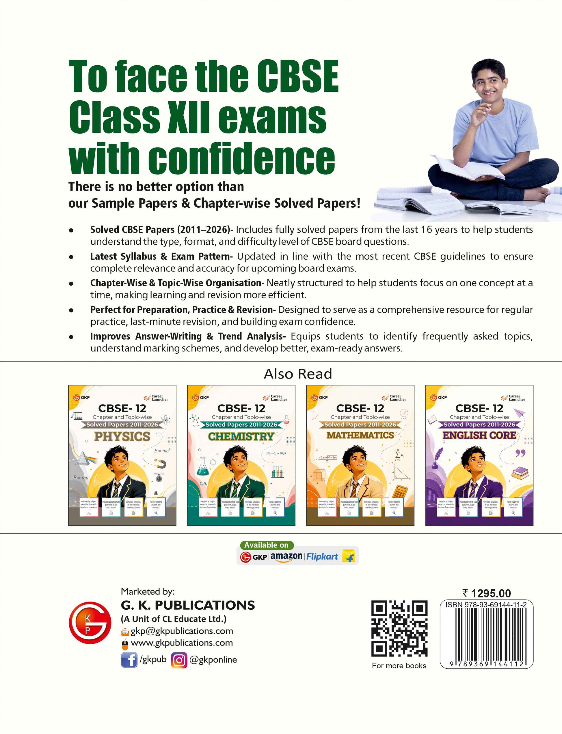 CBSE Class XII 2027 : Chapter and Topic-wise Solved Papers 2011 - 2026 : PCME (Physics  Chemistry  Mathematics & English Core)