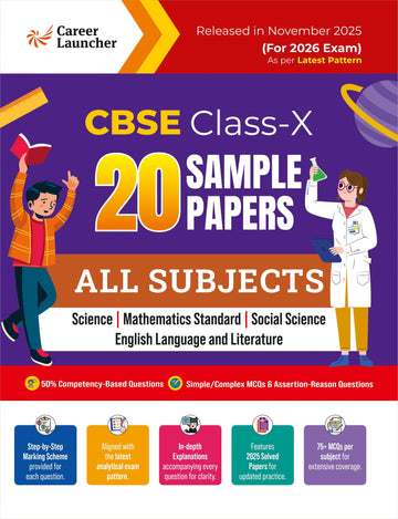 CBSE Class X 2026 : 20 Sample Papers (Mathematics Standard, Science, Social Science & English)