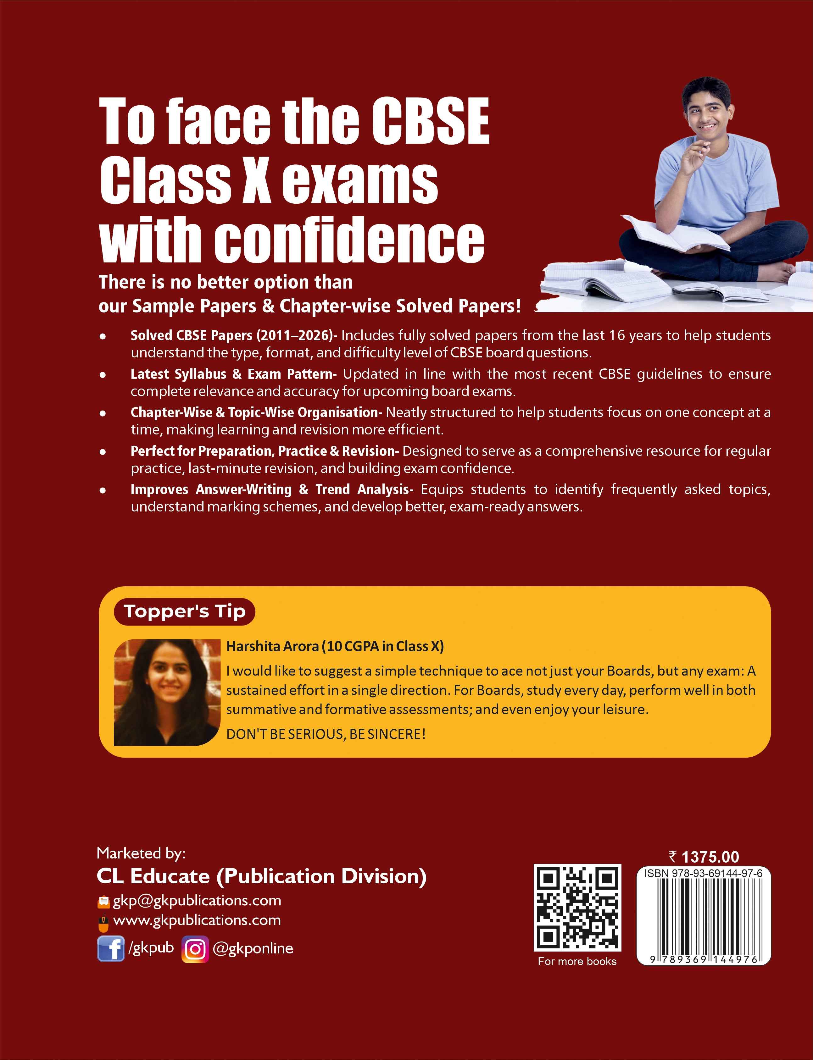 CBSE Class-10 All Subjects Solved Papers 2011-2026 | Maths, Science, English & Social Science | 15 Years Chapter & Topic-wise PYQs with Answer Keys & Detailed Explanations | CBSE 10th Board Exam Prep - GK Publications