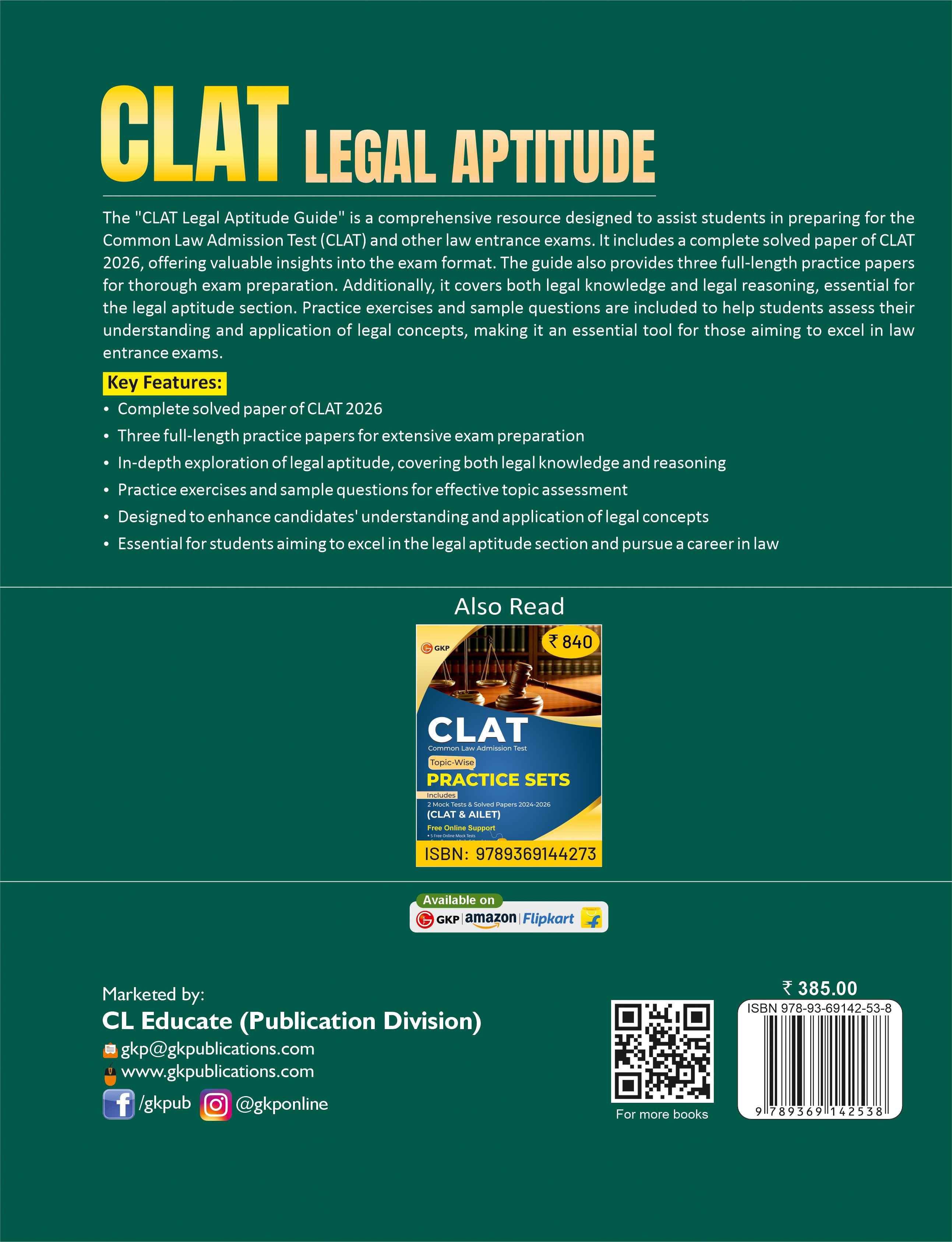 Buy ​CLAT-UG 2027 Legal Aptitude Study Guide | Includes CLAT 2026