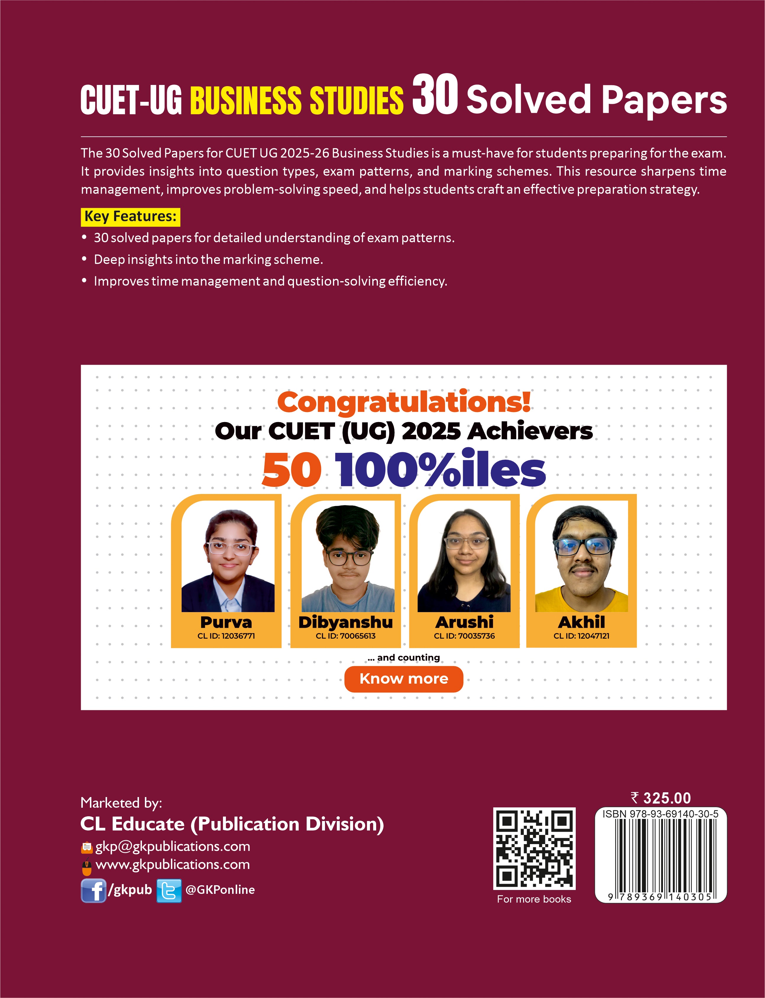 CUET UG 2025-26 : Business Studies - 30 Solved Papers