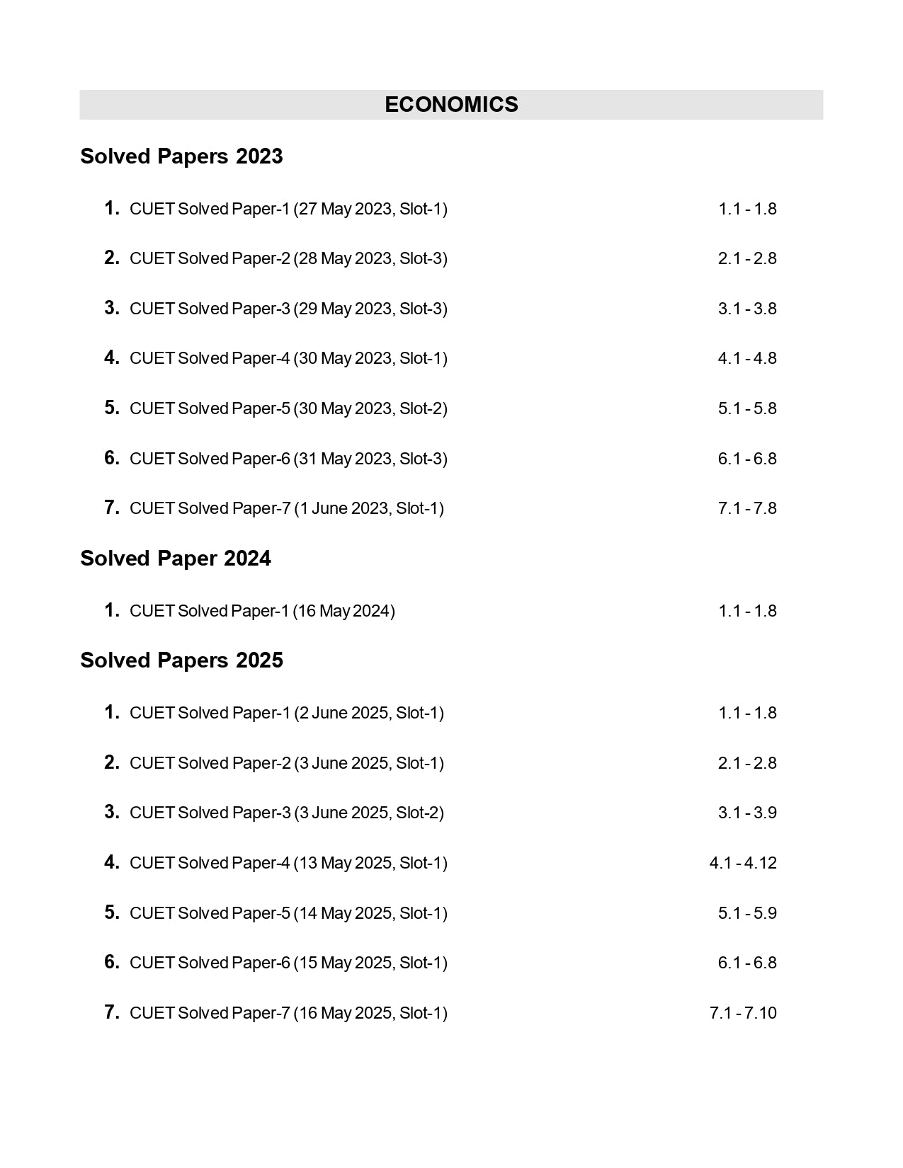 CUET UG 2025-26 : Commerce - 45 Solved Papers - 15 Accountancy 15 Business Studies 15 Economics)