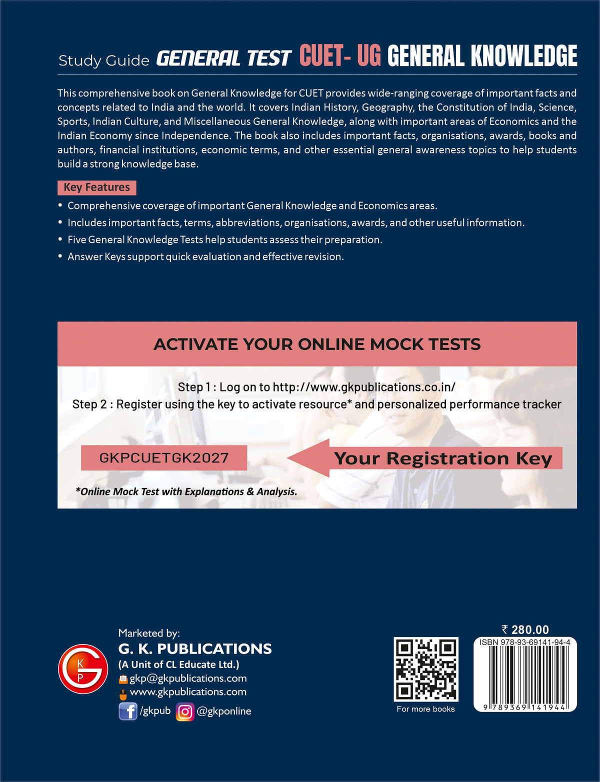 CUET-UG 2027: General Knowledge Study Guide | Indian History, Polity, Geography, Economics, Science & Sports | General Test Prep Guide for DU, BHU, JNU, JNI, AMU | Career Launcher