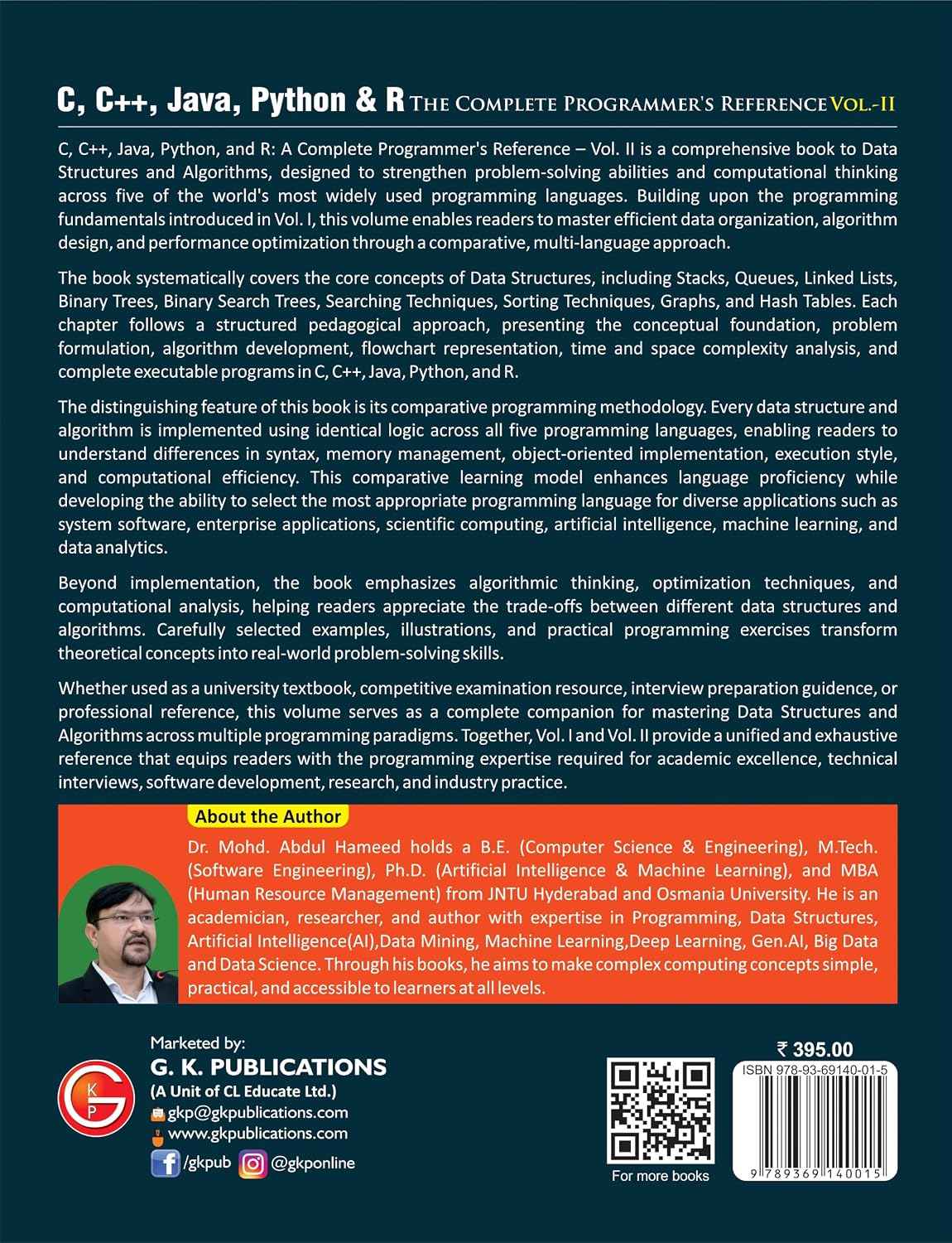 Codewise: C, C++, Java, Python & R - The Complete Programmer’s Reference Part 2 by Dr. Mohd. Abdul Hameed | Data Structures & Algorithms Guide