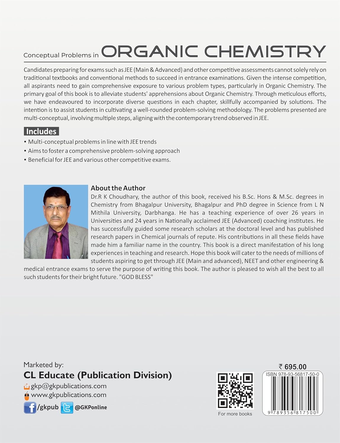 Conceptual Problems In Organic Chemistry (Questions) for JEE Main & Advanced by Dr. R.K. Choudhary