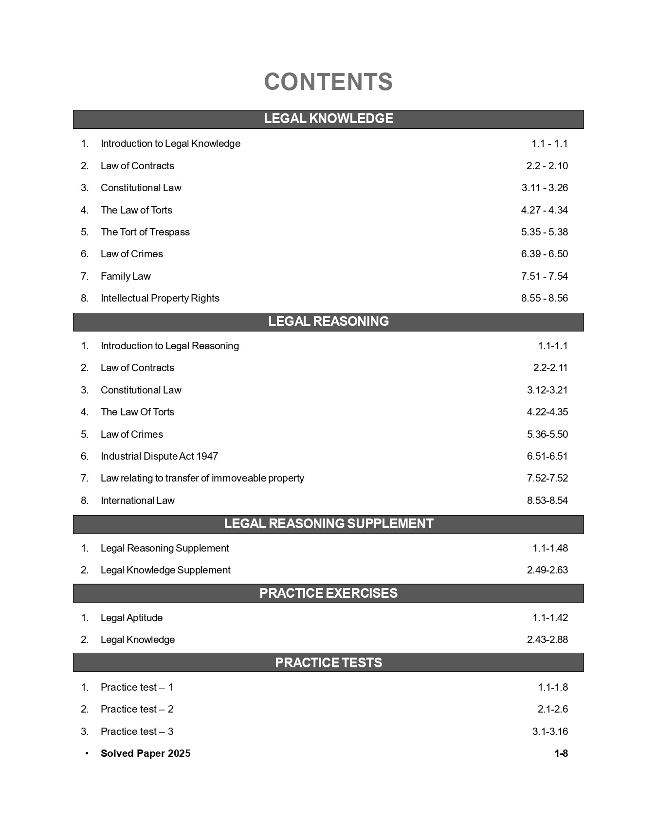 CLAT 2026 : Legal Aptitude Study Guide | Includes Practice Paper & Complete Solved Paper of CLAT 2025 Exam 