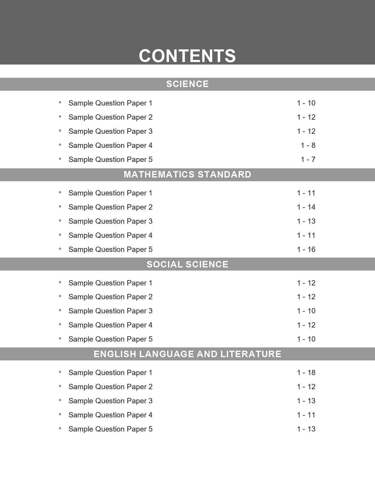 CBSE Class X 2026 : 20 Sample Papers (Mathematics Standard, Science, Social Science & English)