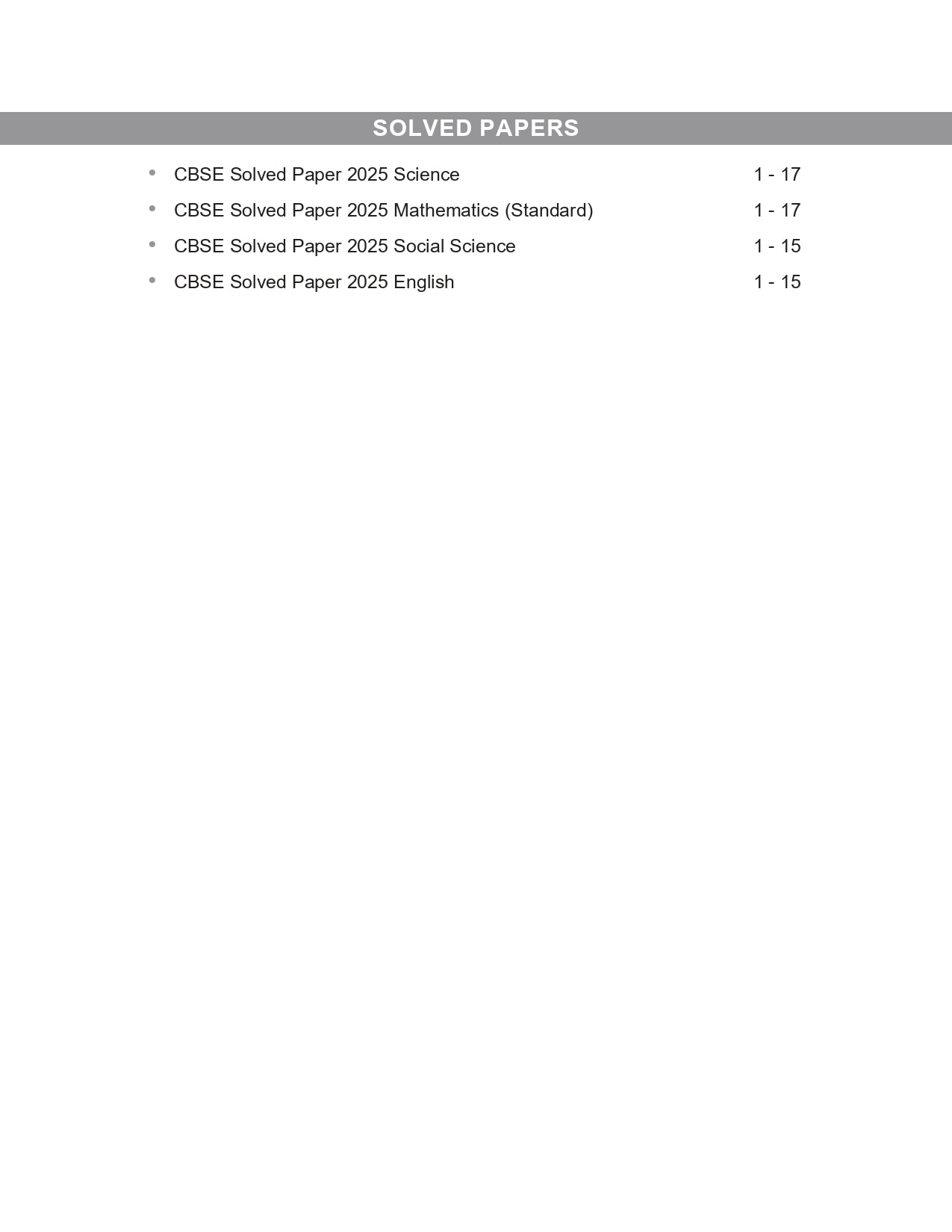 CBSE Class X 2026 : 20 Sample Papers (Mathematics Standard, Science, Social Science & English)