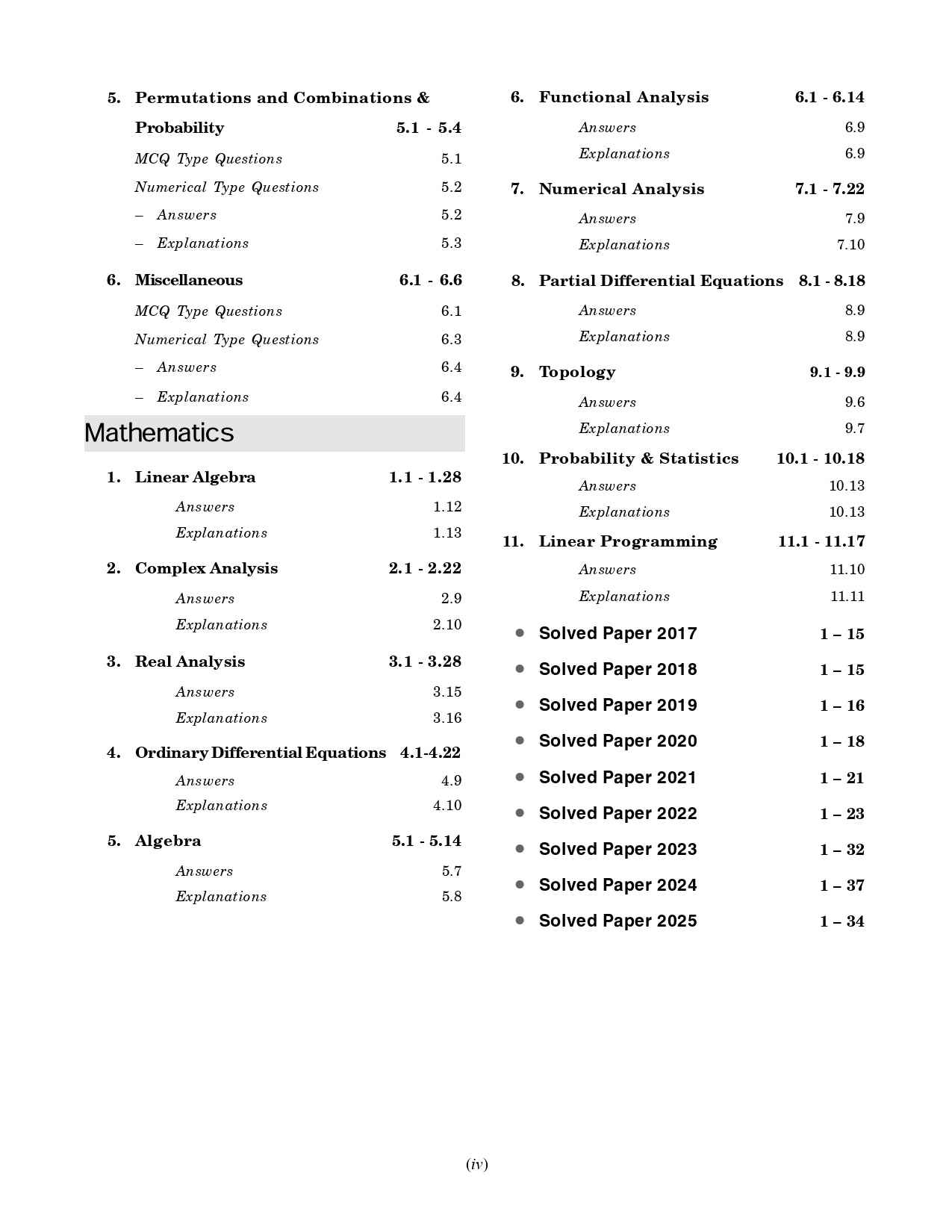 GATE 2026 : Mathematics - 26 Year's Chapter-wise & Year-wise Solved Papers 2000-2025